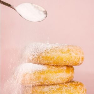 doughnut, sugar, food